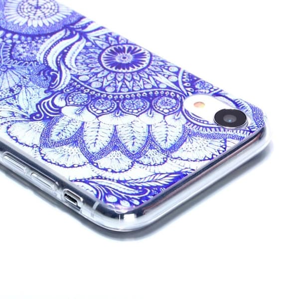 iPhone Xs Max ultratunt mönstrat mjukt fodral - Blå Lotus Blå
