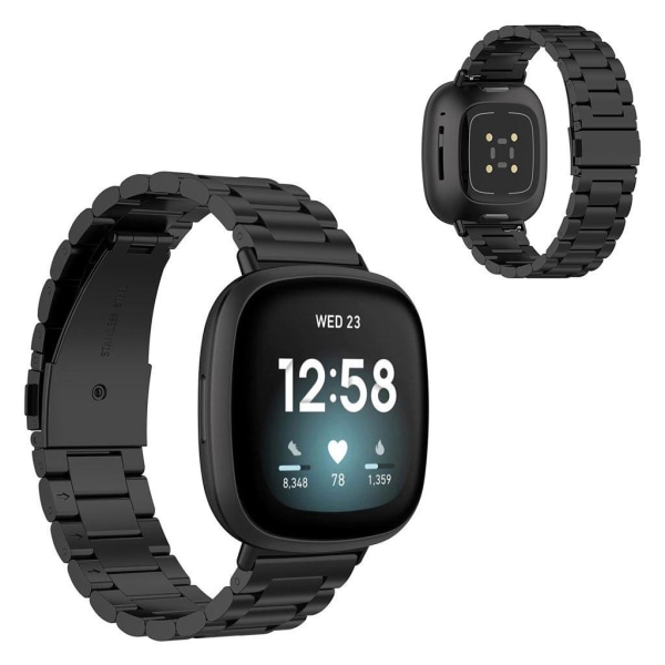 Fitbit Sense / Versa 3 rustfrit stål rem - sort Black