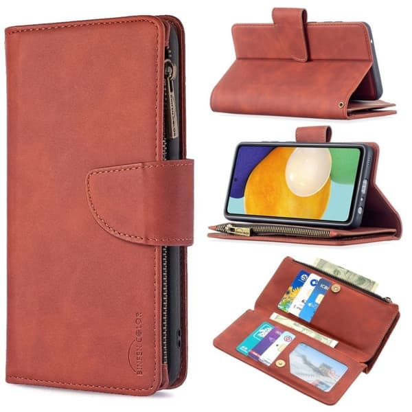 Premium Wallet Samsung Galaxy A52 5G etui - Brun Brown