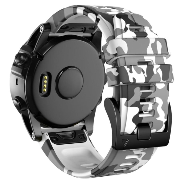 26 mm kamouflagemönstrat klockarmband i silikon för Garmin-klocka - Kamouflage Vit Vit
