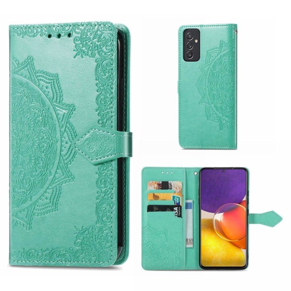 Mandala läder Samsung Galaxy A82 5G fodral - Grön Grön