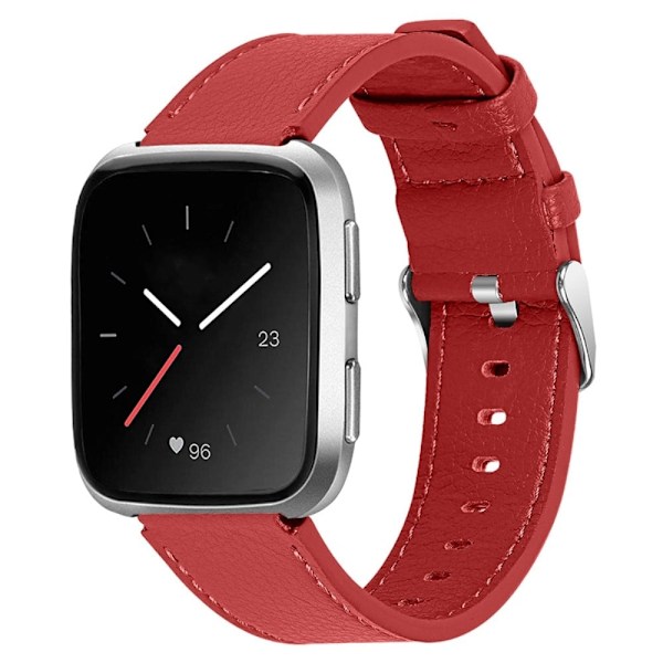 Fitbit Versa 2 / Versa naudannahkainen aidosta nahasta valmistettu kellon hihna - Punainen Red