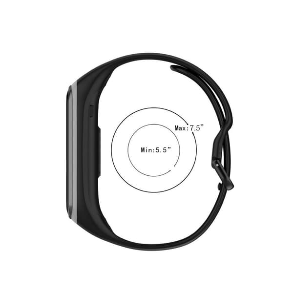 Samsung Galaxy Fit 2 kaksivärinen silikonikellonauha - Musta / Harmaa Black