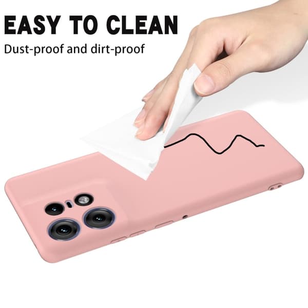 Matt flytende silikondeksel for Motorola Edge 50 Pro - Rosa Pink