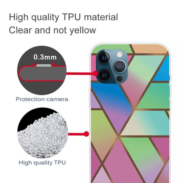 Marble iPhone 13 Pro Suojakotelo - Rose / Green And Blue Gradients Multicolor