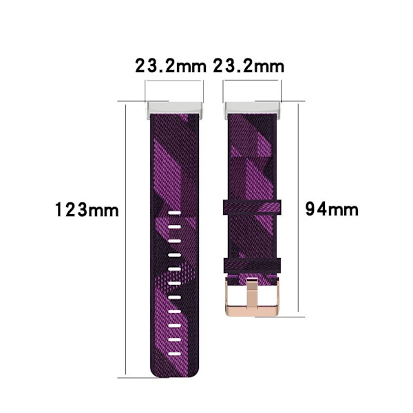 Fitbit Sense 2 / Versa 4 nylonkellohihna - Punainen Raita Red
