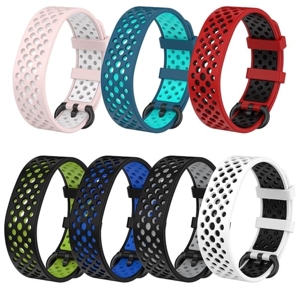 Amazon Halo Band dobbeltfarvet silikone-urrem - Lyserød / Hvid Pink