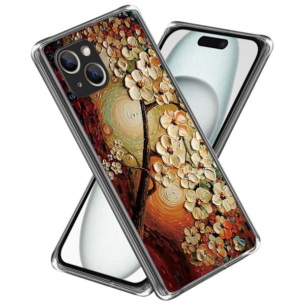 Deco iPhone 15 cover - Blomst Brown
