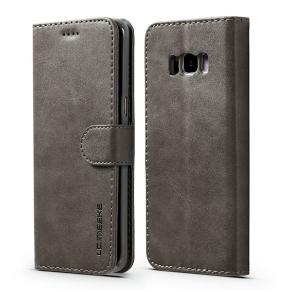 LC.Imeeke läder Samsung Galaxy S8 fodral - Silver/Grå Silvergrå