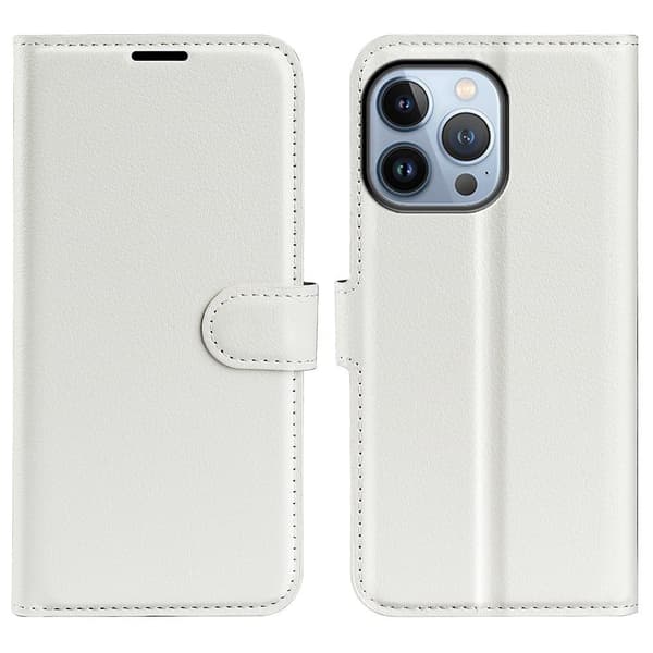 Classic iPhone 14 Pro Max flip kuoret - Valkoinen White