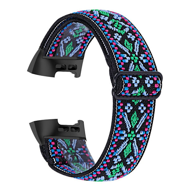 Fitbit Charge 4/3 elastisk nylonrem med mønster - Blå / Blå Blue