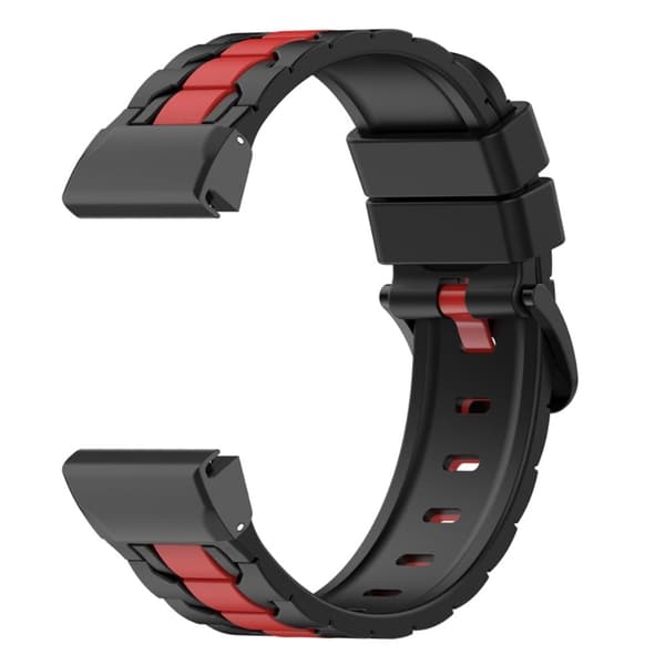 22 mm klockarmband i silikon för Garmin-klocka - Svart / Röd Svart