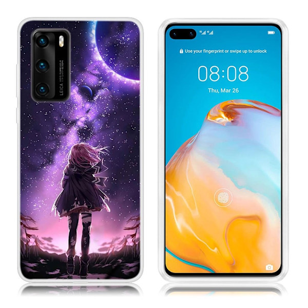 Deco Huawei P40 deksel - Skjønnhetsmønster Purple