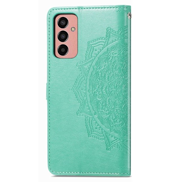 Mandala läder Samsung Galaxy M13 4G fodral - Grön Grön