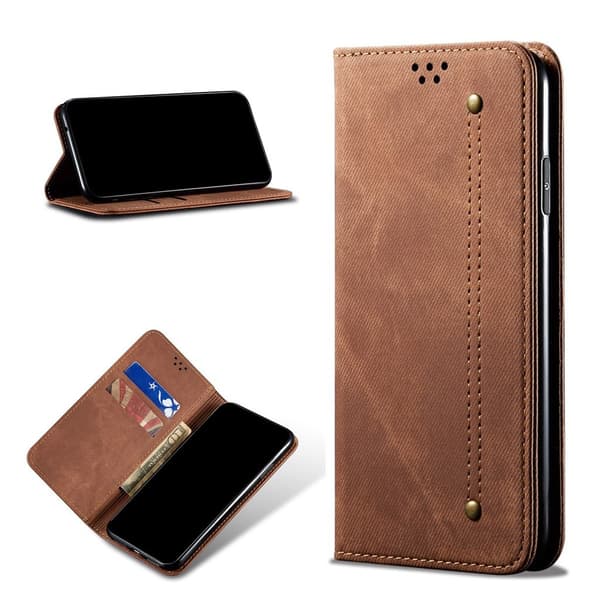 Jeans Samsung Galaxy S21 Ultra flip etui - brun Brown