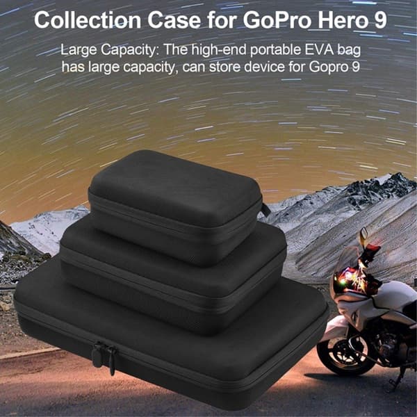 GoPro Hero 9 slitesterk og lett bærbar veske - S Black