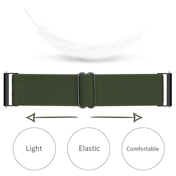 20mm Universal nylon elastic watch strap - Army Green Grön