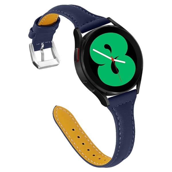 Seamline style urrem i ægte koskind til Samsung Galaxy Watch - Mørkeblå Blue