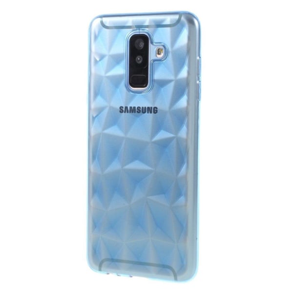 Samsung Galaxy A6 Plus (2018) 3D Timantti Kuviollinen Ohut Muovinen Takasuoja Kuori - Sininen Blue