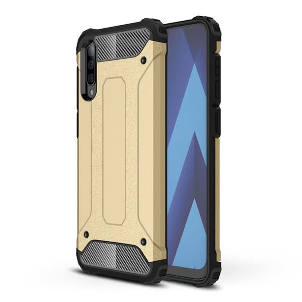 Samsung Galaxy A70 rustning vakt hybrid deksel  - Gold Gold