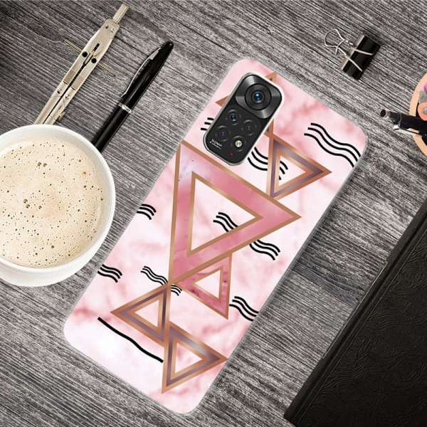 Marmormotiv Xiaomi Redmi Note 11 Pro 5G skal - Rosa Färgade Trianglar Rosa