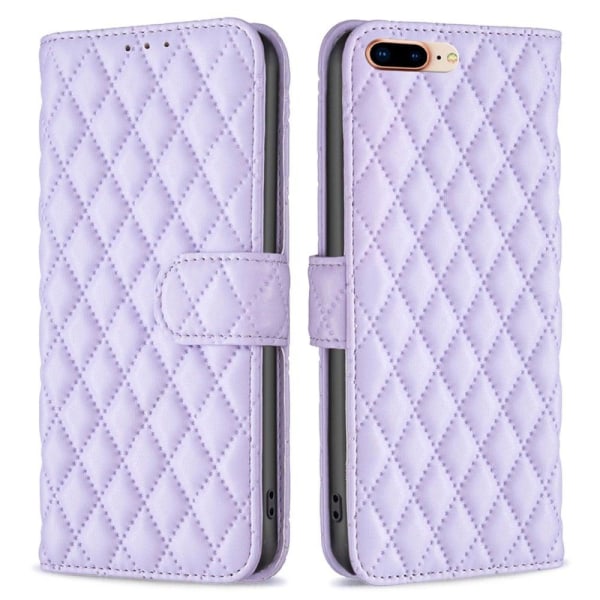 Rhombus mat iPhone 7 Plus flip etui - Lilla Purple