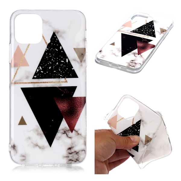 Marble design iPhone 11 Pro Max cover - Mørke Trekanter Marmor Multicolor