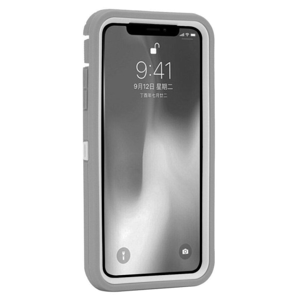 iPhone Xs Max shockproof hybrid case - Grey / White multifärg