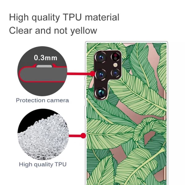 Deco Samsung Galaxy S22 Ultra skal - Bananblad Grön