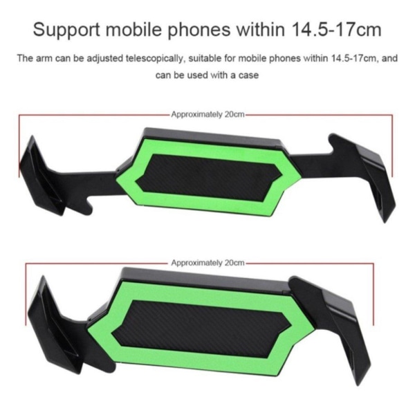 Motorcycle rearview mirror style phone mount holder - Black Black