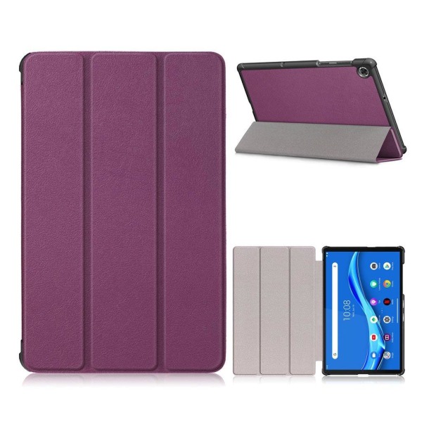 Lenovo Tab M10 FHD Plus simple tri-fold leather case - Purple Purple