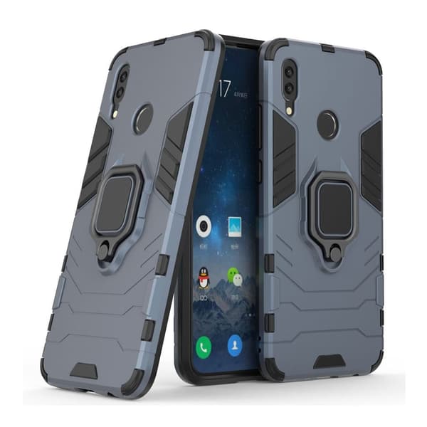 Huawei P Smart 2019 sejt kickstand hybrid etui - Blå Blue
