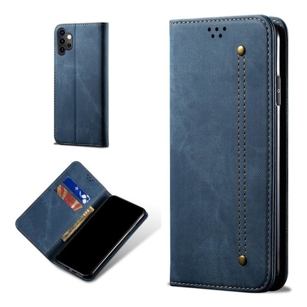 Jeans Samsung Galaxy A32 5G flip etui - blå Blue