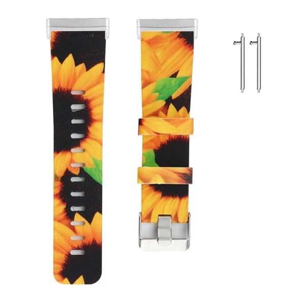 Fitbit Sense / Versa 3 pattern silicone watch strap - Sunflower Multicolor