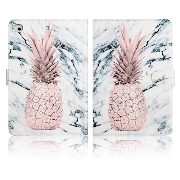 iPad Mini (2019) mönster läder flip fodral - ananas Silvergrå