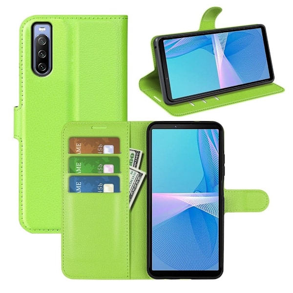 Klassisk Sony Xperia 10 IV flip etui - Grøn Green