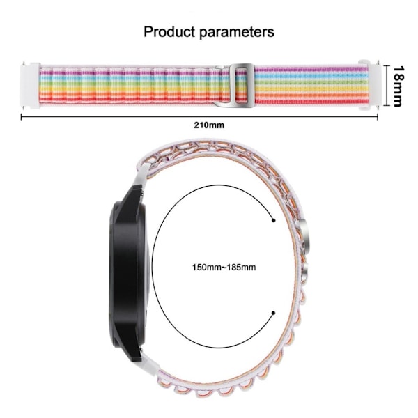 18 mm universellt klockarmband i nylon - Vit Vit