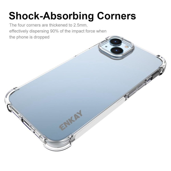 ENKAY genomskinligt droppsäkert fodral för iPhone 14 Transparent
