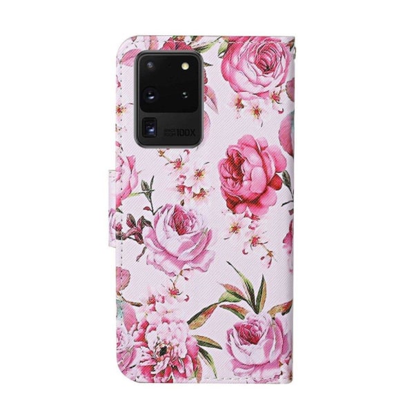 Wonderland Samsung Galaxy S20 Ultra flip kuoret - Kukkia Pink