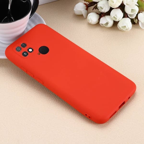 Matt flytende silikondeksel for Xiaomi Poco C40 - Rød Red