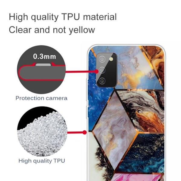 Marble Samsung Galaxy A02s Etui - Vibrant Marble Diamond Multicolor