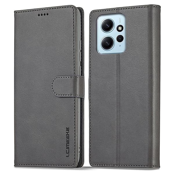 LC.IMEEKE Xiaomi Redmi Note 12 Läppäkotelo - Harmaa Silver grey