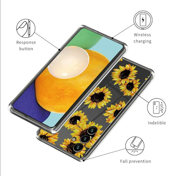 Deco Samsung Galaxy A55 skal - Solrosor Gul