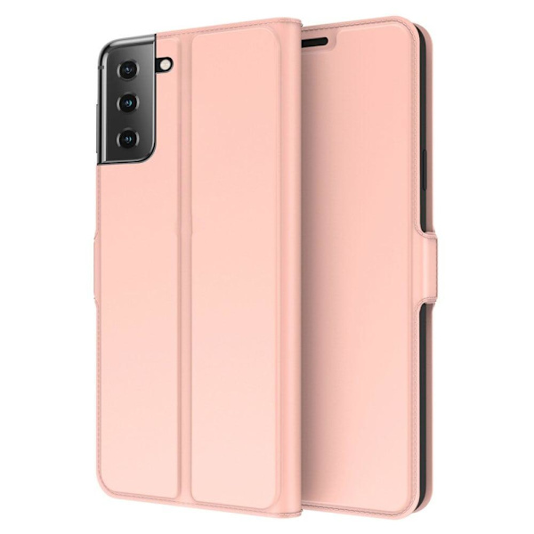 Sileä ja ohut premium-PU-nahkakotelo Samsung Galaxy S23 Plus - Ruusukulta Pink