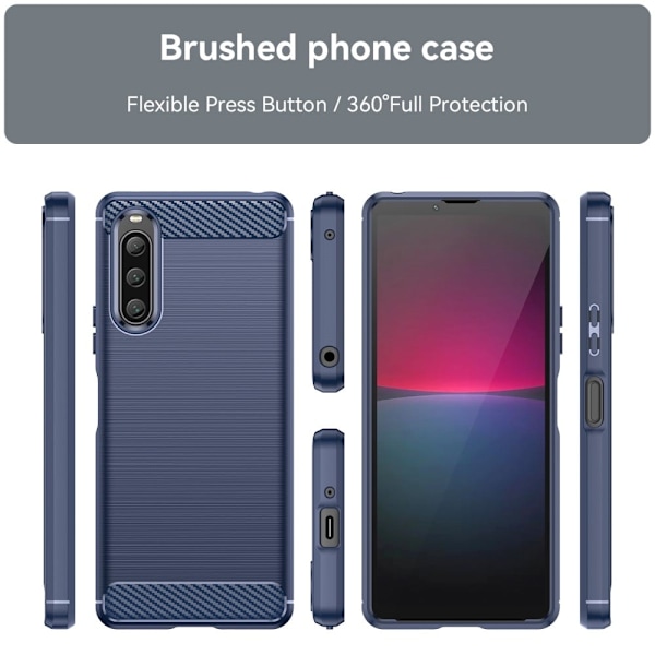 Carbon Flex Etui Sony Xperia 10 V - Blå Blue
