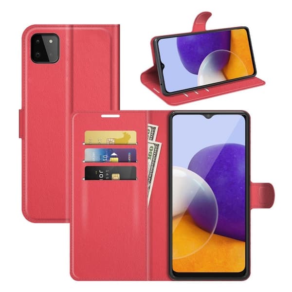 Classic Samsung Galaxy A22 5G Flippetui - Rød Red