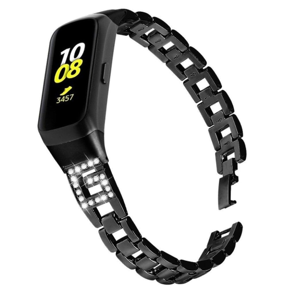 Samsung Galaxy Fit G-muotoinen rombin muotoinen ruostumattomasta teräksestä valmistettu ranneke - Musta Black