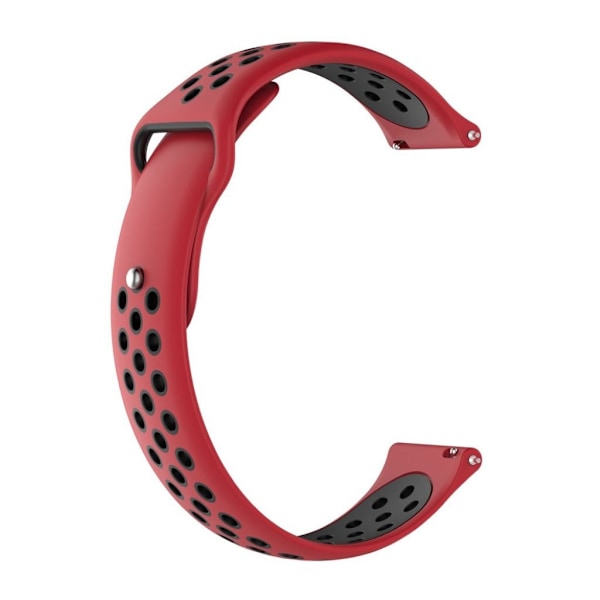 Fossil Q MARSHAL Gen2 / Huami Amazfit Watch 2/1 klockarmband silikon värmeavledande dubbelfärgad urholkad design - Röd och svart multifärg