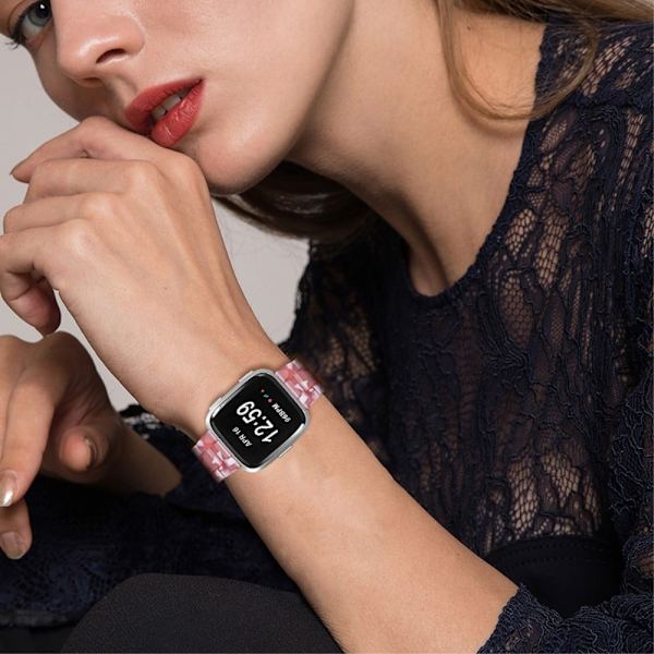 Fitbit Versa 2 / Versa Lite cool urrem i resin - Rød Blomstret Blomst Red