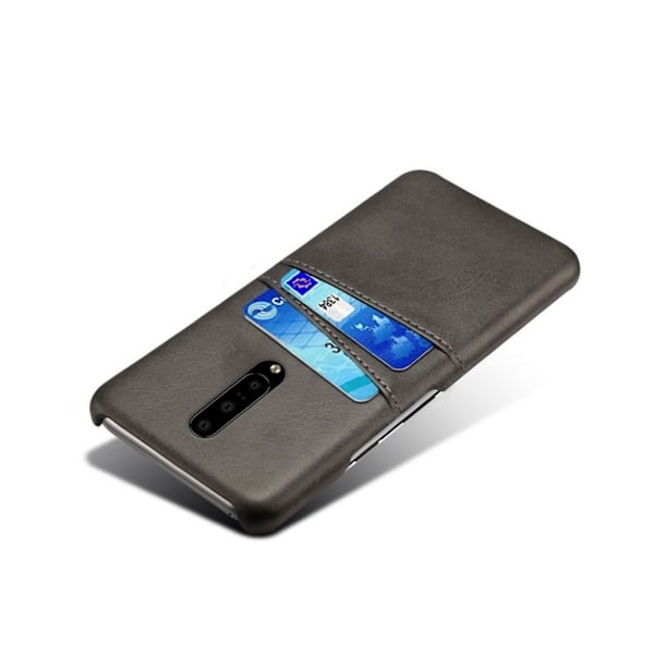 OnePlus 7 Pro läderfodral med dubbla kortplatser - Svart Svart